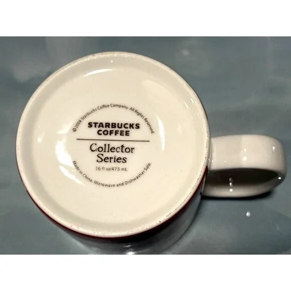 Starbucks Washington DC Collector Series City Mug 16 Oz 2009 Red Interior Monume - Picture 7 of 7